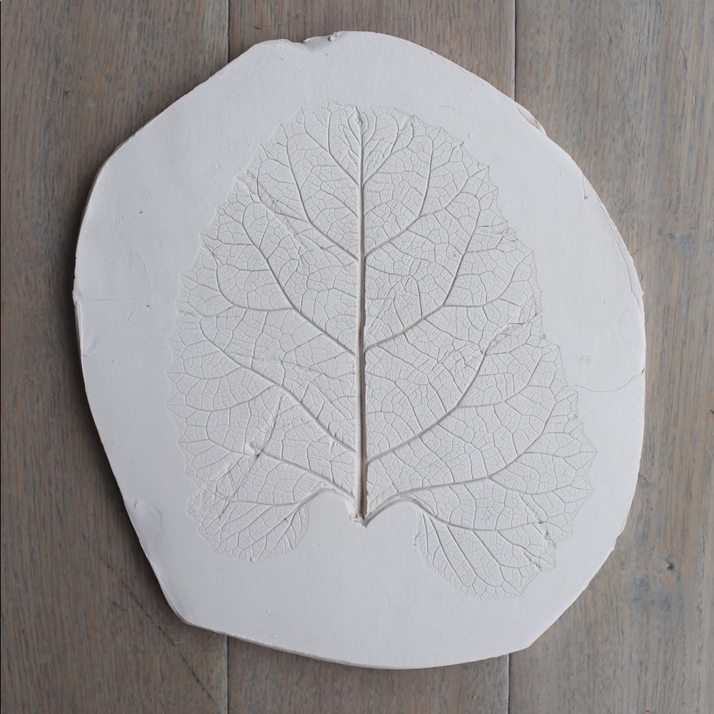 Boho ceramic leaf imprint